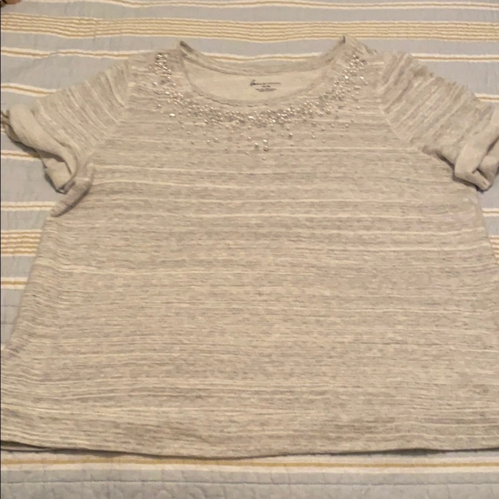 Lane Bryant sequins top made of tshirt materials